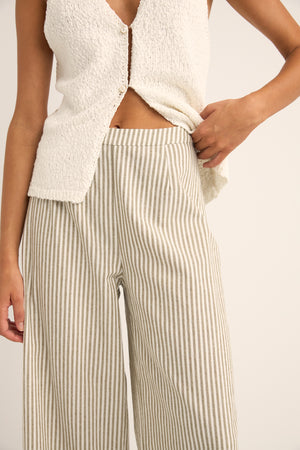 Rhythm Valley Stripe Wide Leg Pant Ivy