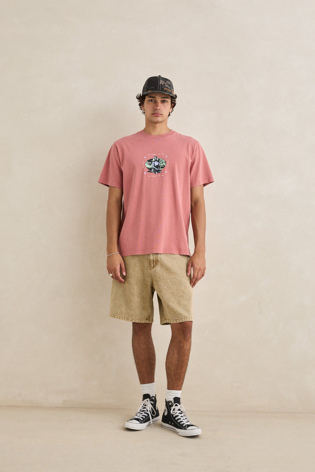 Rhythm Nature Boy Vintage SS T-Shirt Dusty Rose