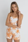 Rhythm Sanctuary Floral Strapless Romper White