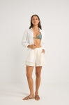 Rhythm Mini Linen Elasticated Short Cream