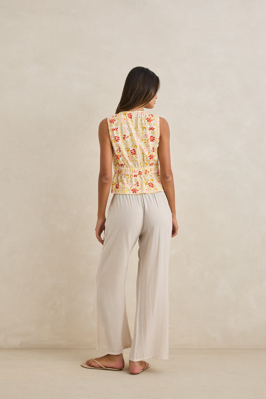 Rhythm Wildflower Tie Front Top White