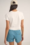 Rhythm Bora Bora Floral Crop Crew Tee White