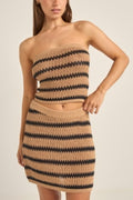 Rhythm Sol Stripe Strapless Knit Top Black