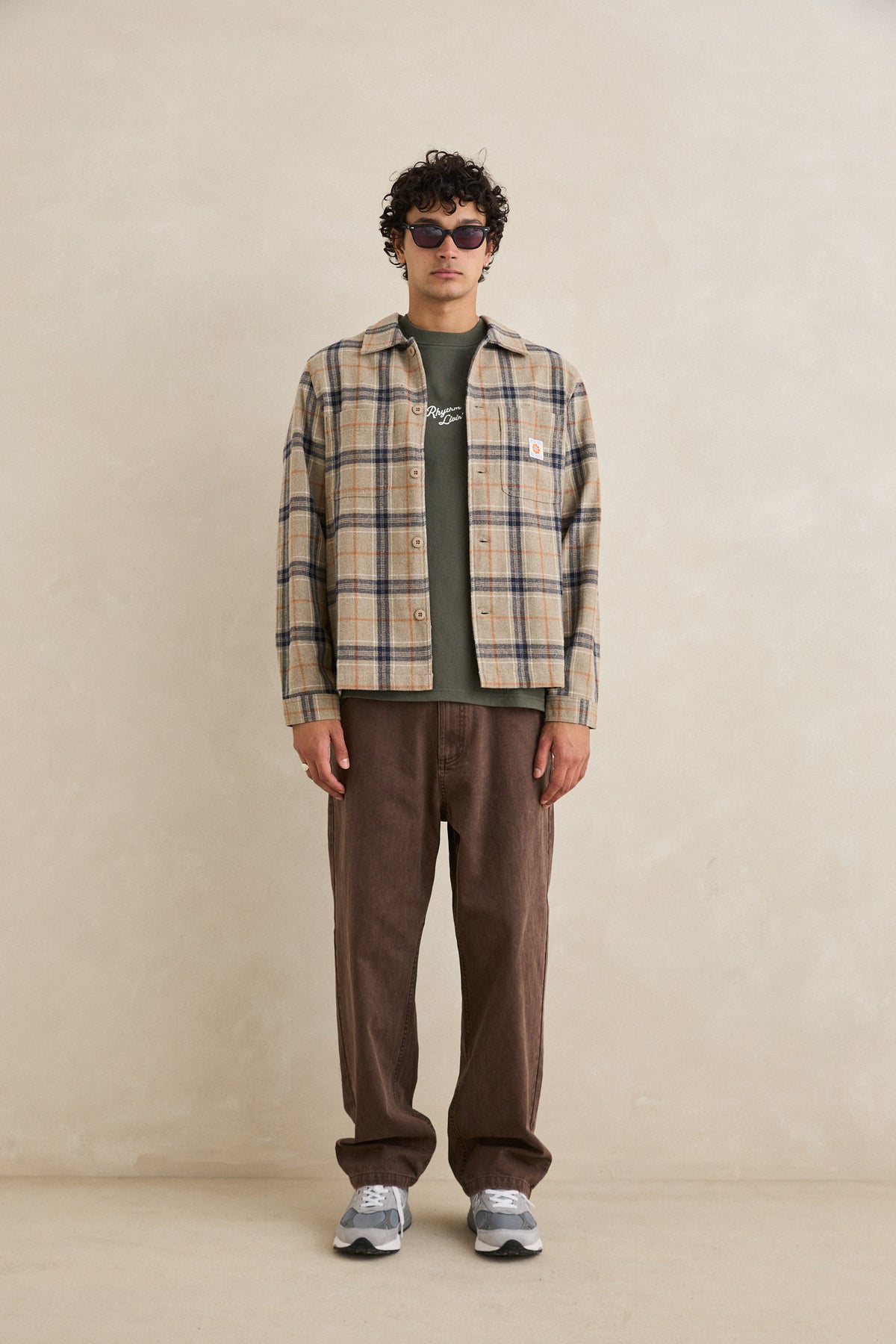 Rhythm Oscar Check Ls Shirt Stone