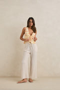 Rhythm Wildflower Tie Front Top White