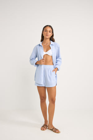 Rhythm Zephyr Stripe Shorts Blue