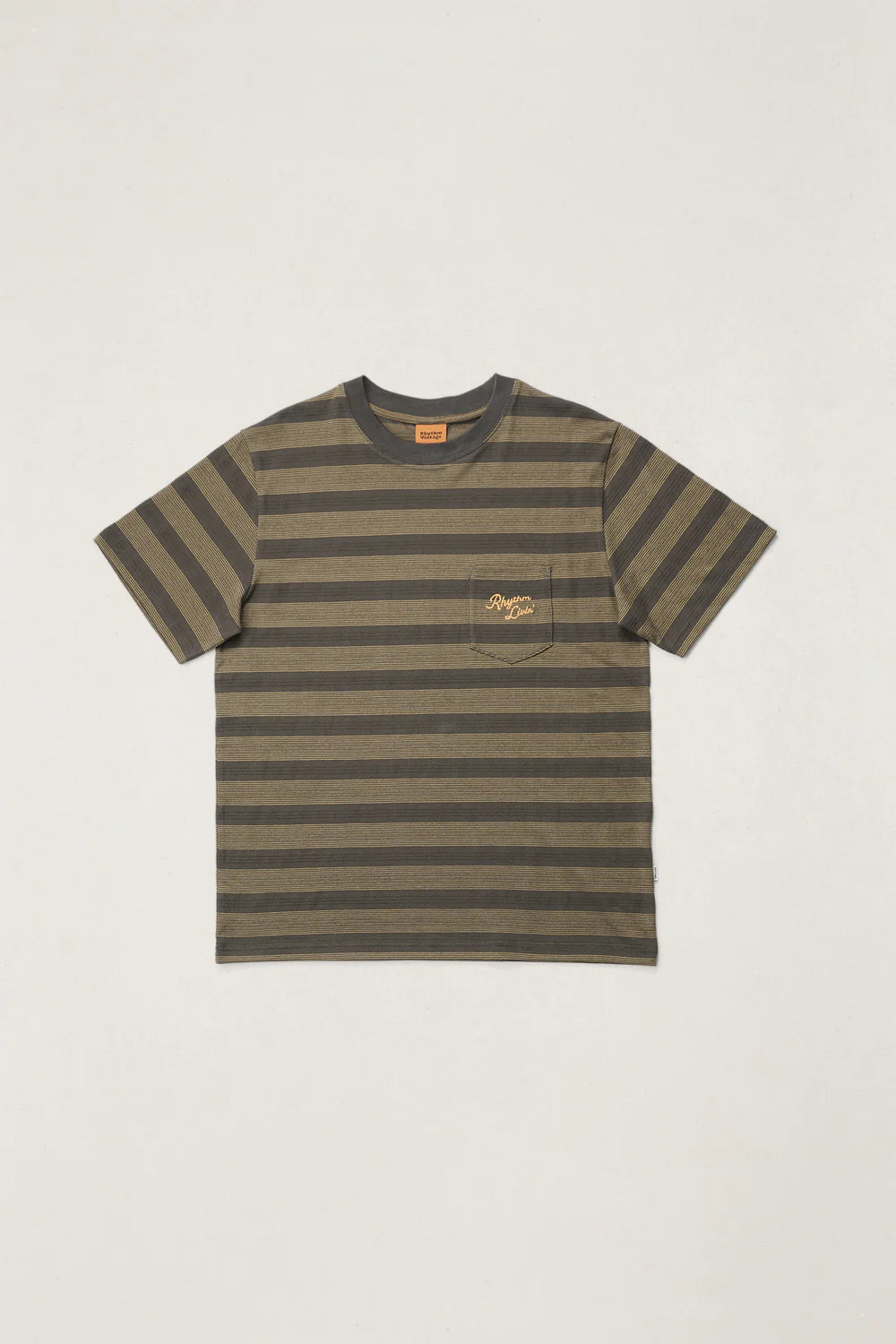 Rhythm Vintage Jacquard Stripe S/S T-Shirt - Olive