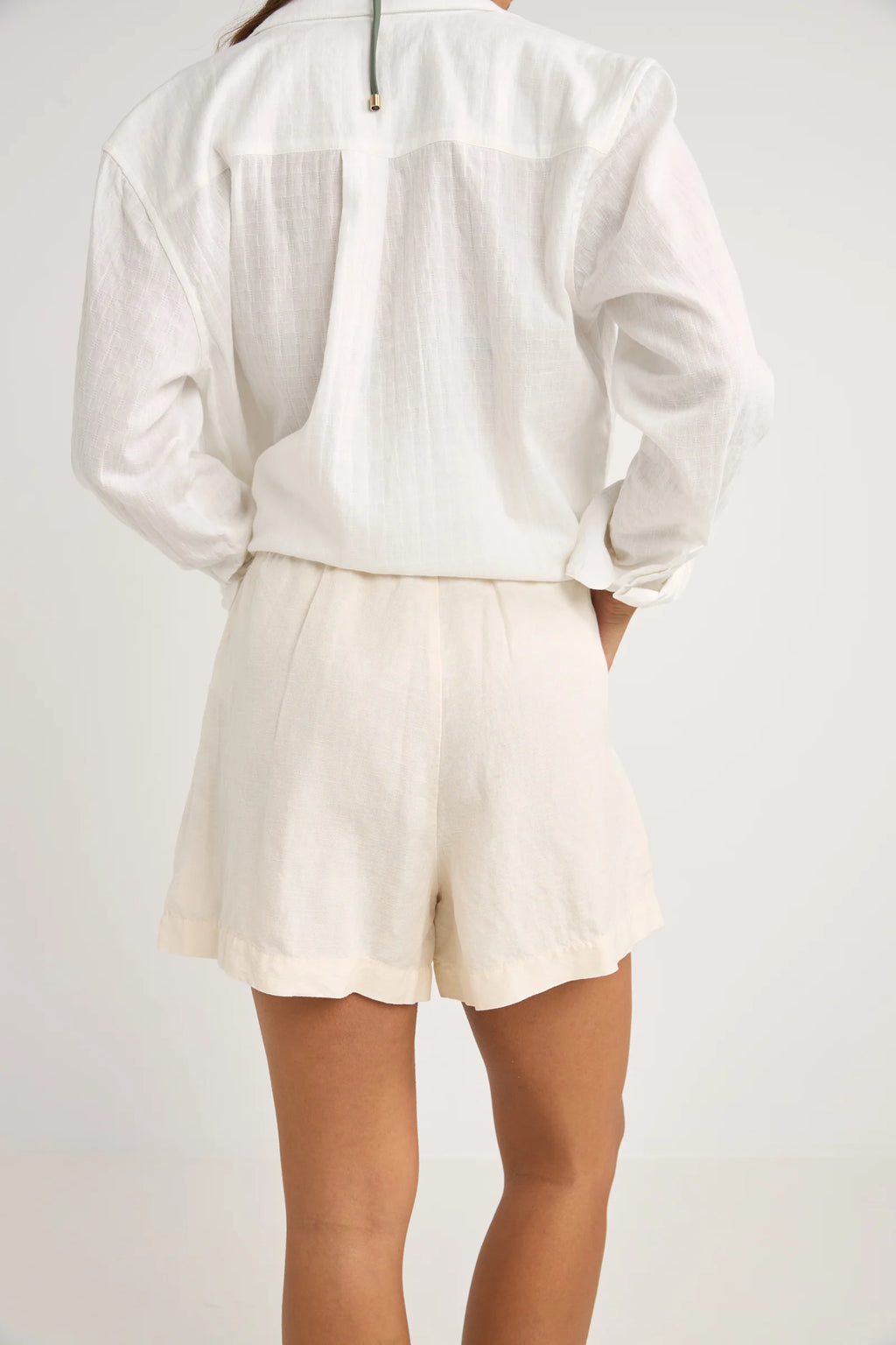 Rhythm Mini Linen Elasticated Short Cream
