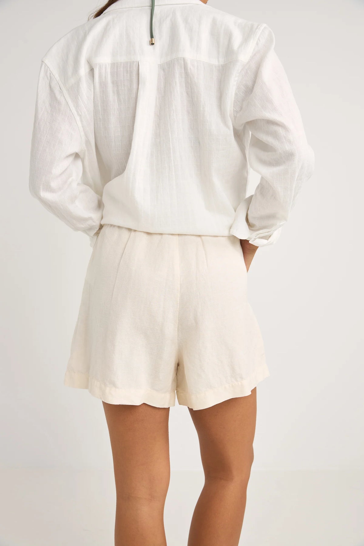 Rhythm Mini Linen Elasticated Short Cream