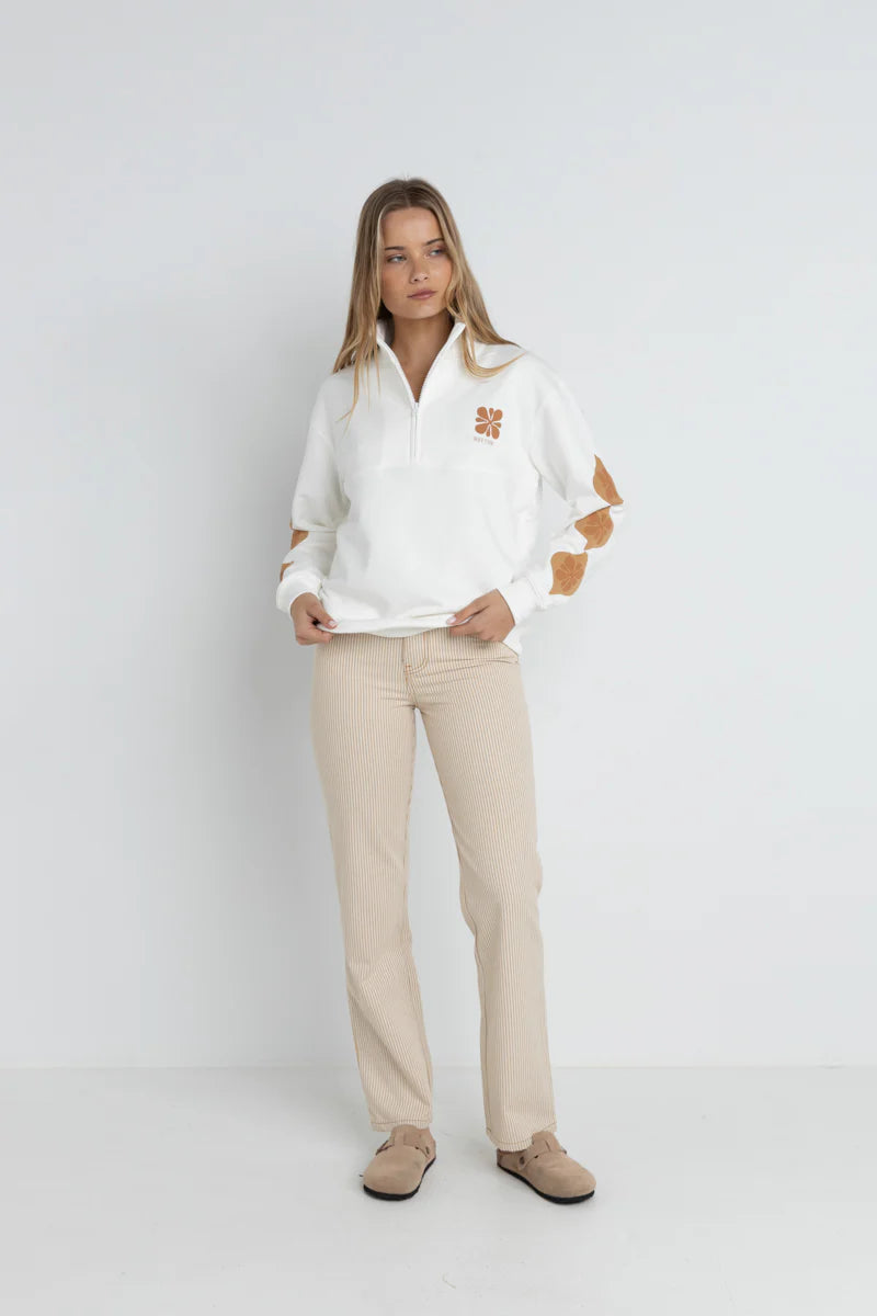 Rhythm Solitude 1/4 Zip Fleece Vintage White