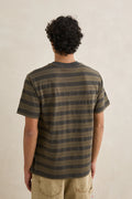 Rhythm Vintage Jacquard Stripe S/S T-Shirt - Olive