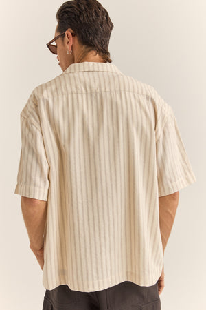 Rhythm Relaxed Stripe SS Shirt NAT