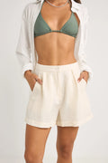 Rhythm Mini Linen Elasticated Short Cream