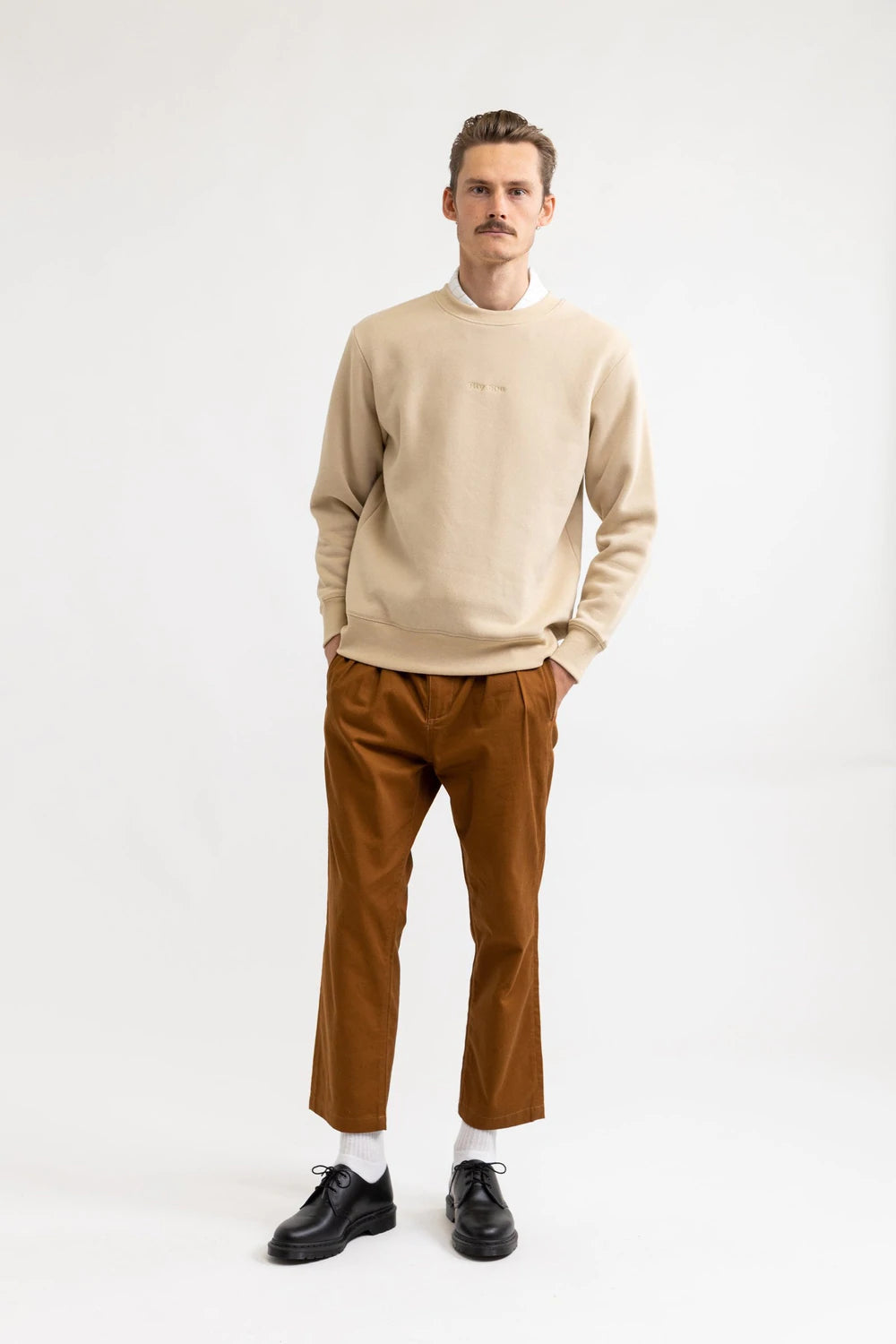 Rhythm Double Pleat Twill Trouser Butterscotch