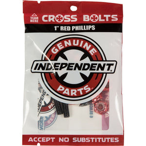 Independent Cross Bolts 1" Phillips Hardware Red - SantoLoco Hawaii