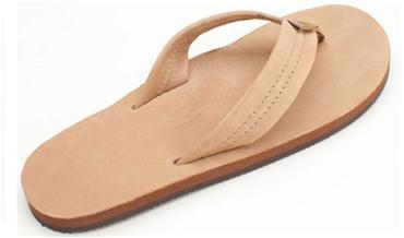 Rainbow Men's Single Layer Premier Leather with Arch Support / Dark Brown - SantoLoco Hawaii