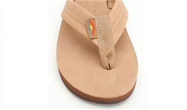 Rainbow Men's Single Layer Premier Leather with Arch Support / Black - SantoLoco Hawaii