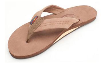 Rainbow Men's Single Layer Premier Leather with Arch Support / Dark Brown - SantoLoco Hawaii