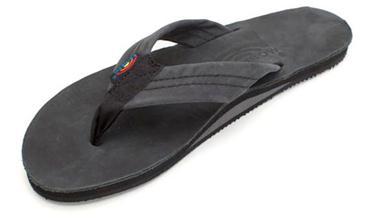 Rainbow Men's Single Layer Premier Leather with Arch Support / Black - SantoLoco Hawaii
