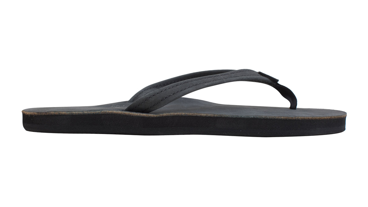 Rainbow Women's Single Layer Premier Leather With Arch Support / Black