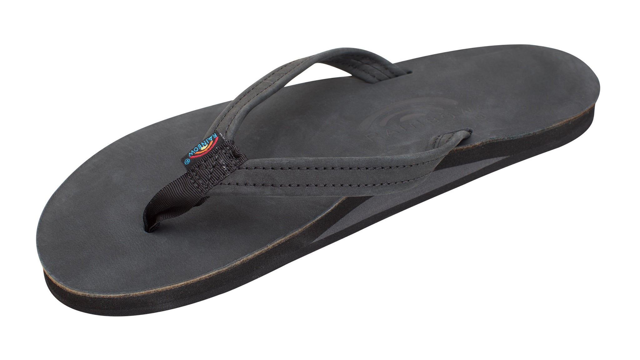 Rainbow Women's Single Layer Premier Leather With Arch Support / Black