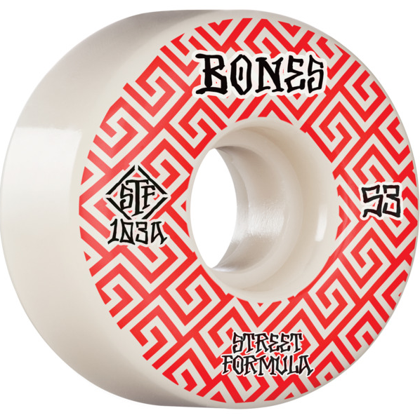 Bones STF V2 Patterns 103a 53mm Wheels White/Red