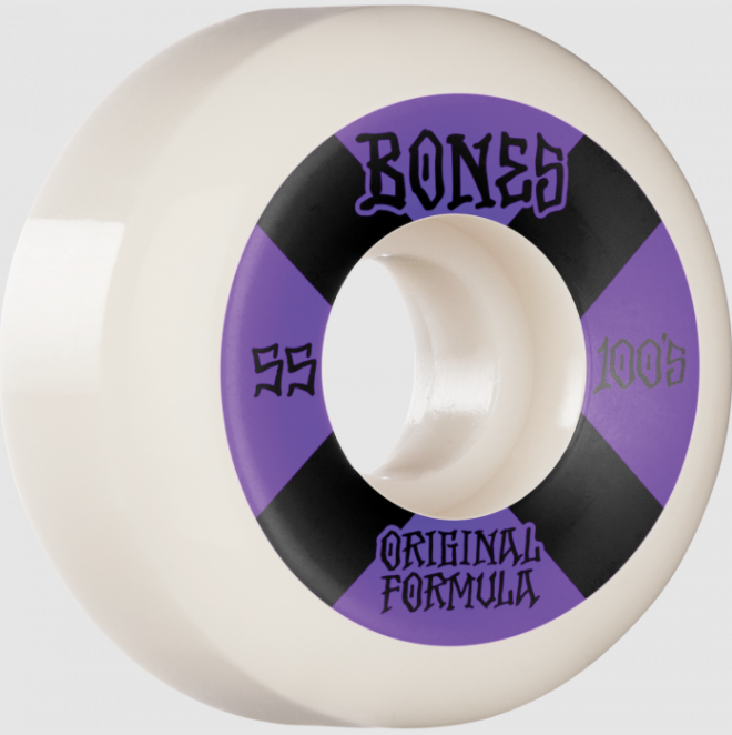 Bones 100's OG V5 #4 55mm Wheels White/Purple