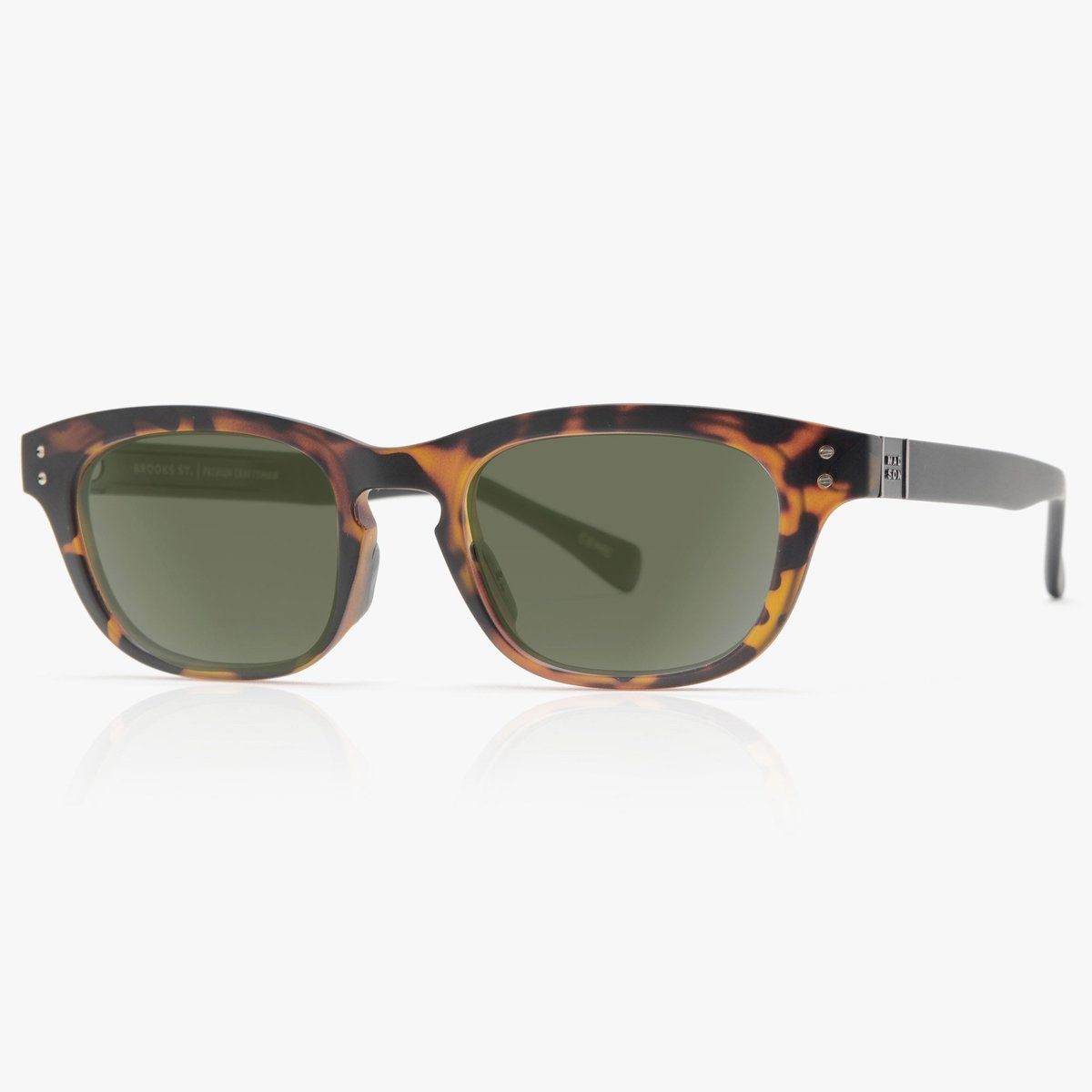 Madson Brooks St. Sunglasses Tortoise Matte-Black / Vintage G15 Grey - SantoLoco Hawaii