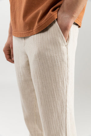 Rhythm Textured Linen Wayfarer Pant Natural
