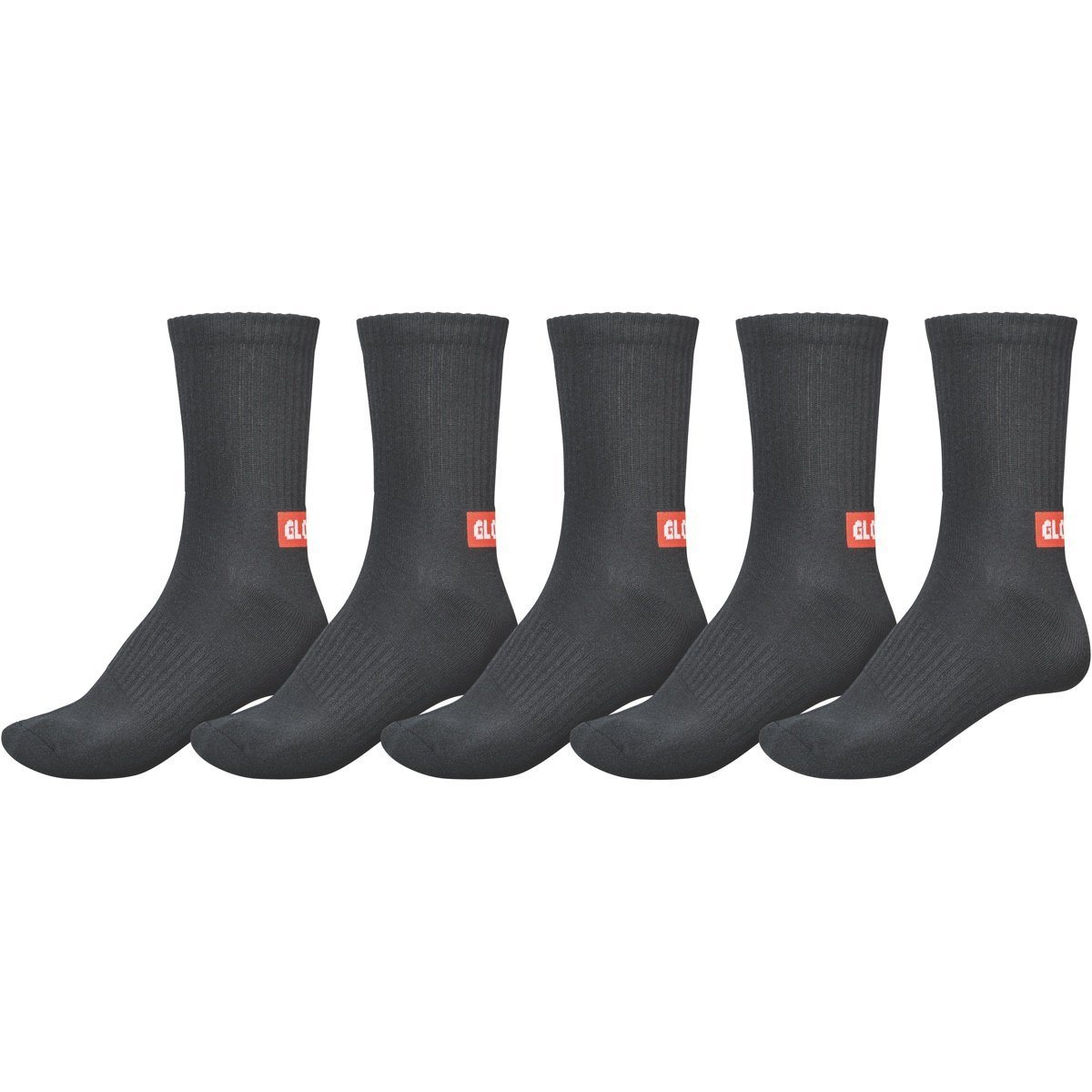 Globe Minibar Crew Sock 5 Pack Black - SantoLoco Hawaii