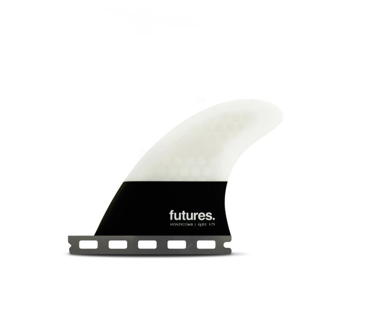 Futures QD2 3.75 Flat HC Quad Rear Fin Grey/Black - SantoLoco Hawaii