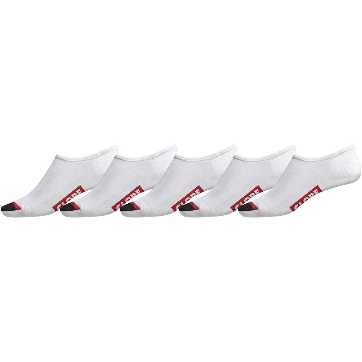 Globe Tipper Invisible Sock 5 Pack White - SantoLoco Hawaii