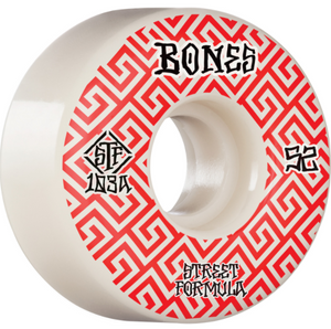 Bones STF V2 Patterns 103a 52mm Wheels White/Red