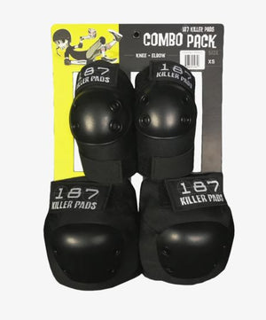 187 Combo Pack Knee/Elbow Pad Set Black - SantoLoco Hawaii