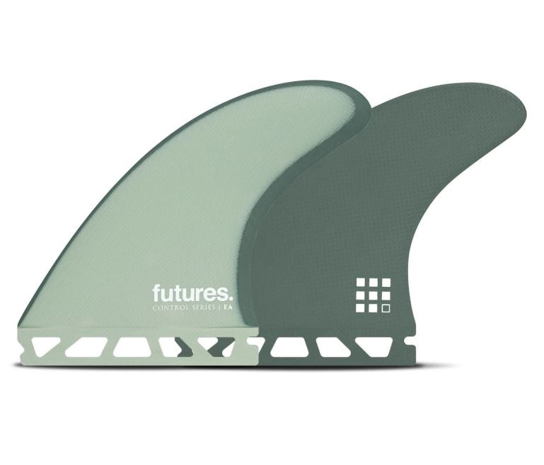 Futures FEA Control Series Fiberglass Thruster Fin Black/Green - SantoLoco Hawaii