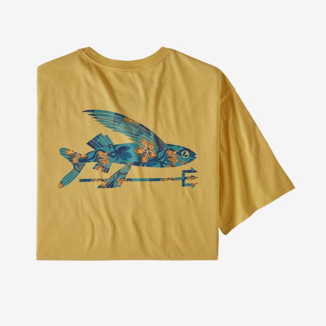 Patagonia M's Flying Fish Organic T-Shirt Yellow - SantoLoco Hawaii
