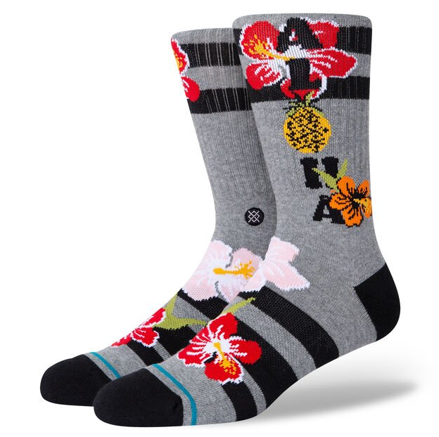 Stance Aloha Hibiscus Socks Grey