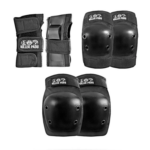 187 6-Pack Adult Set Pads Black XS/S/M/L/XL