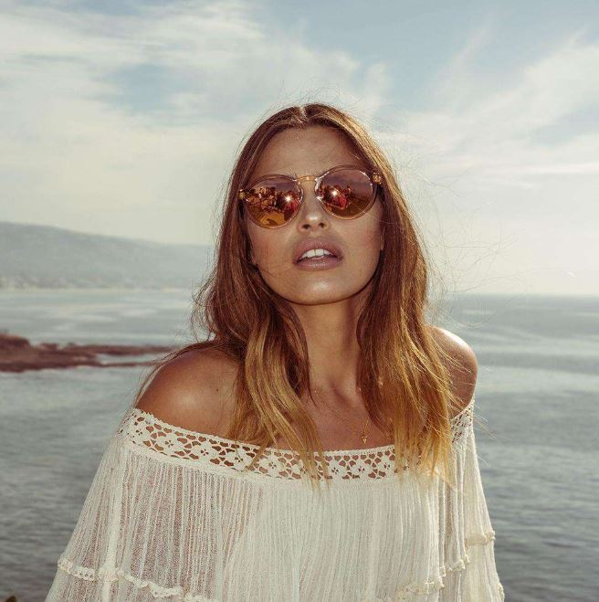 Electric Moon Sunglasses Crystal Nude/Champagne Chrome Gradient - SantoLoco Hawaii