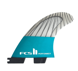 FCS II Performer PC Carbon Medium Tri Fin Blue - SantoLoco Hawaii
