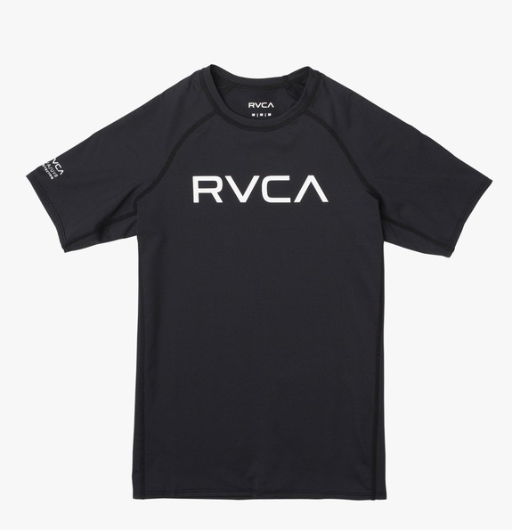RVCA Boy's Short Sleeve Rashguard Black