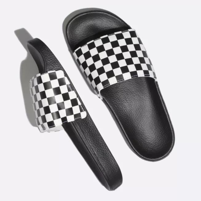 VANS SLIP-ER 2 WOMEN'S size 9 CHECKERBOARD BLACK CLASSIC WHITE slipper  SHOES | eBay