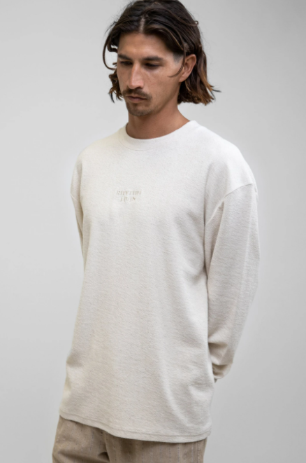 Rhythm Reverse Terry L/S T-Shirt Natural