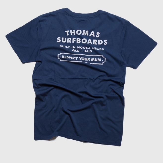 Thomas Surfboards Respect Ur Mum T-Shirt Blue - SantoLoco Hawaii