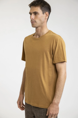 Rhythm Premium Linen T-Shirt Brown