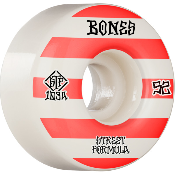 Bones STF V4 Patterns 103a 52mm Wheels White/Red