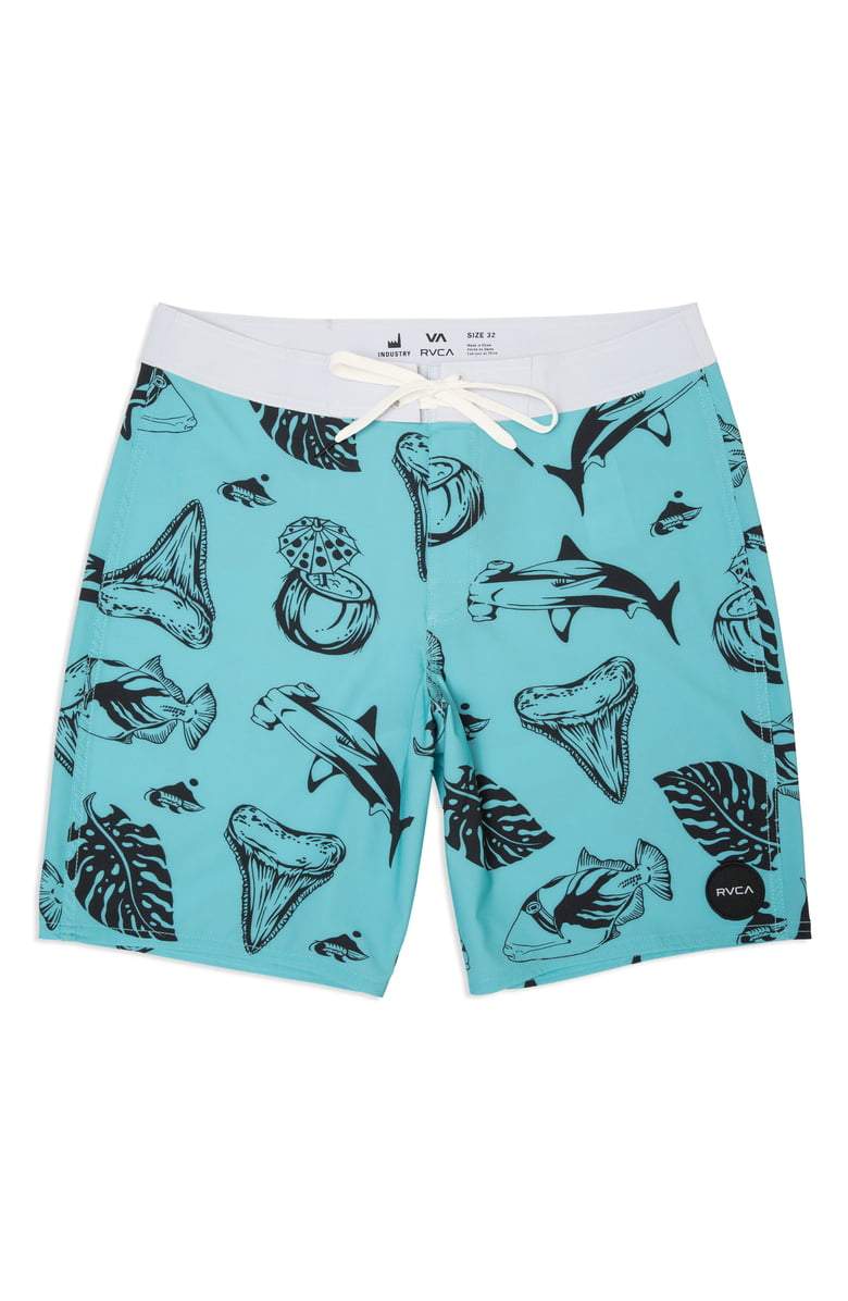 RVCA VA Printed 19" Trunk Blue - SantoLoco Hawaii